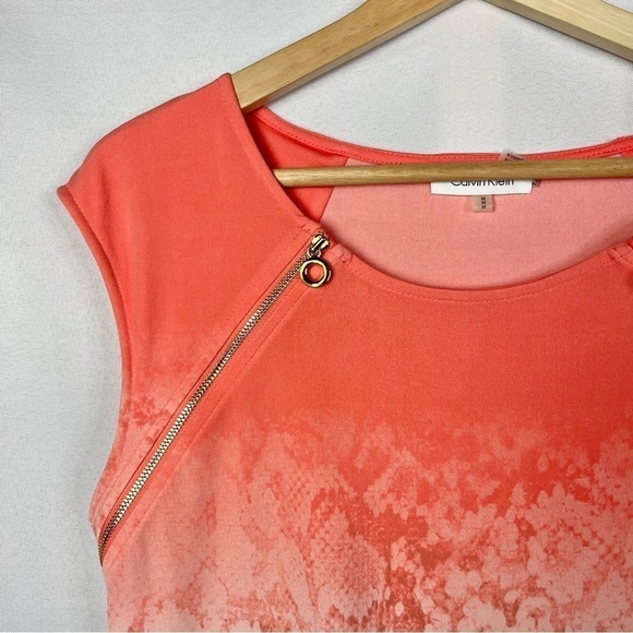 Calvin Klein Orange Ombre Snake Print Sleeveless Blouse M - Picture 3 of 3